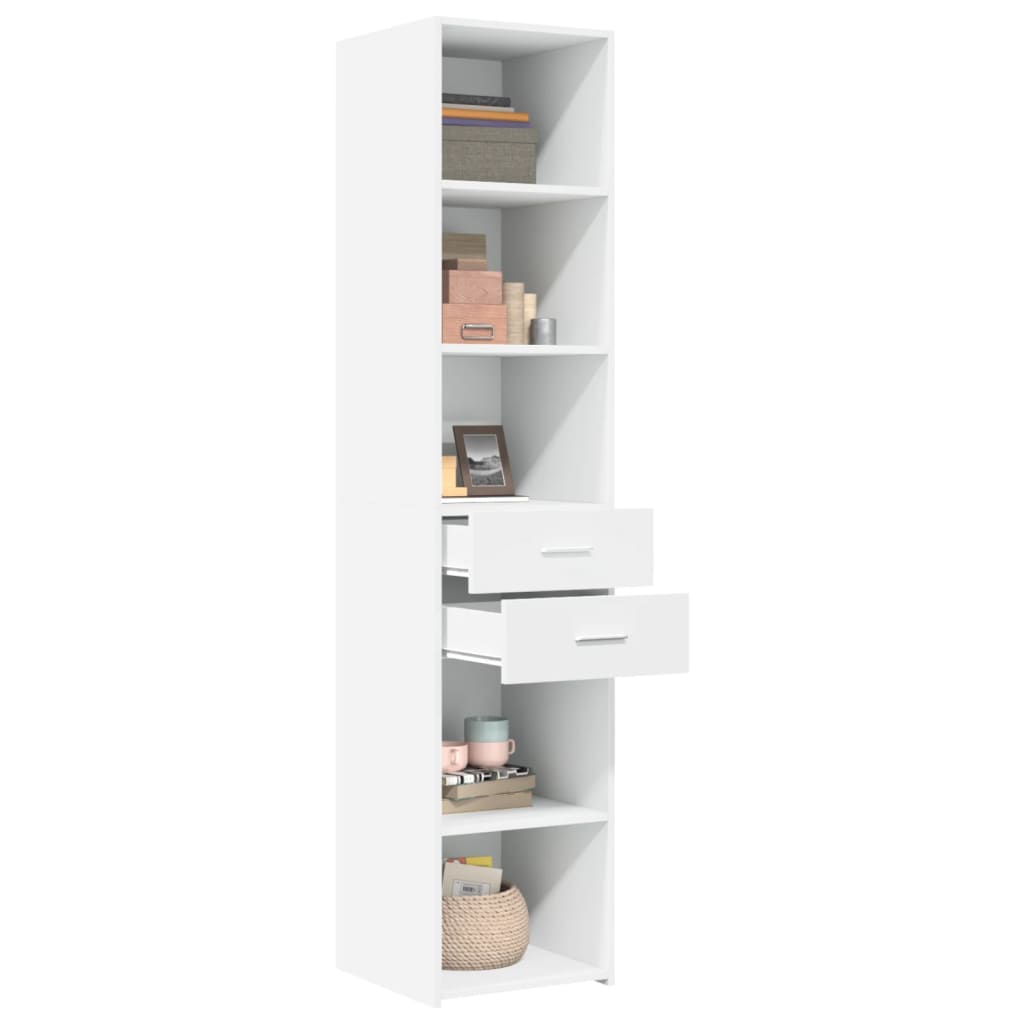 Highboard White 40x42,5x185 cm Engineered Wood