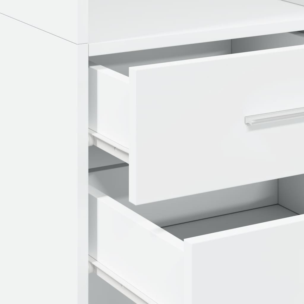 Highboard White 40x42,5x185 cm Engineered Wood