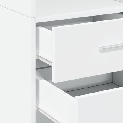 Highboard White 40x42,5x185 cm Engineered Wood