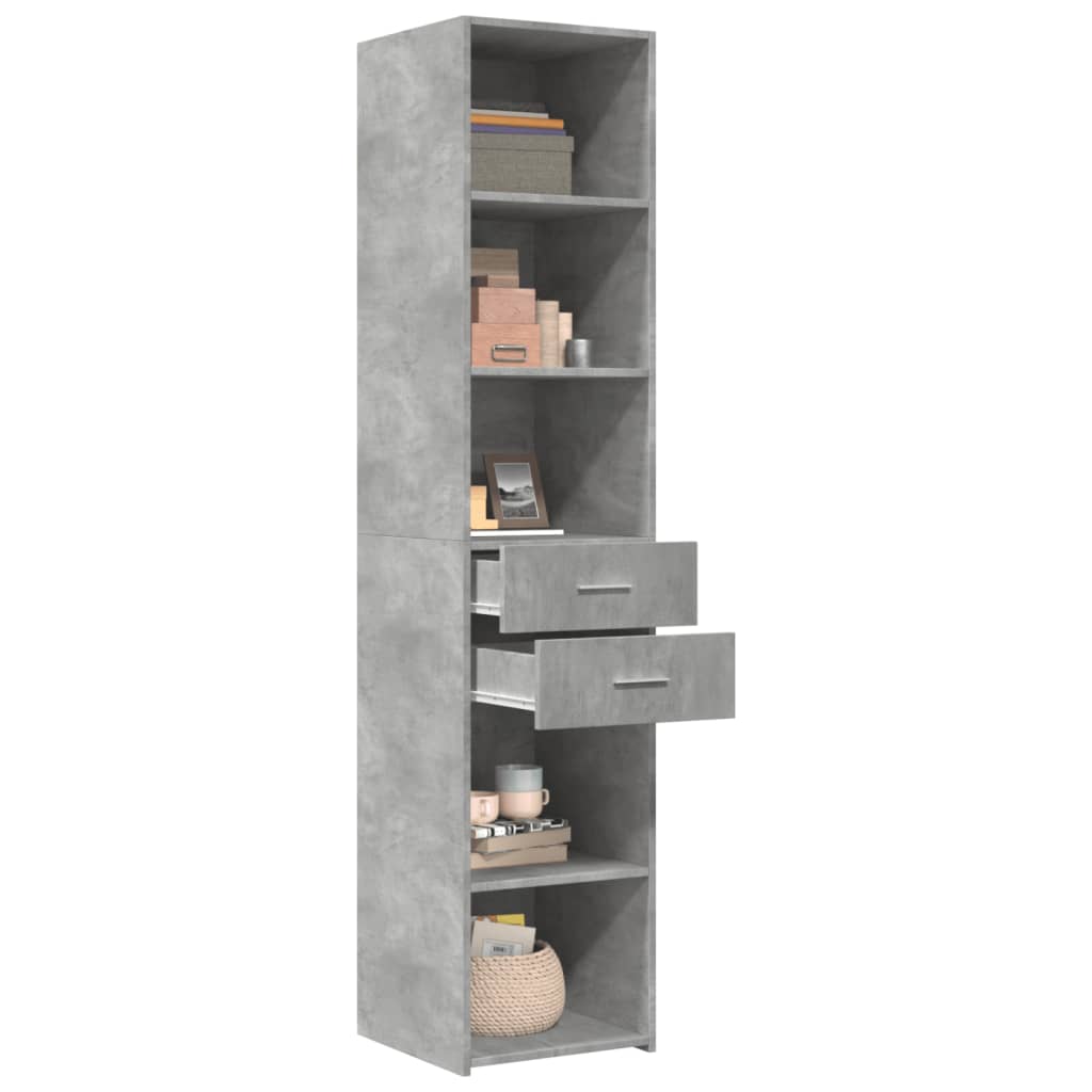 Highboard Concrete Grey 40x42.5x185 cm Engineered Wood