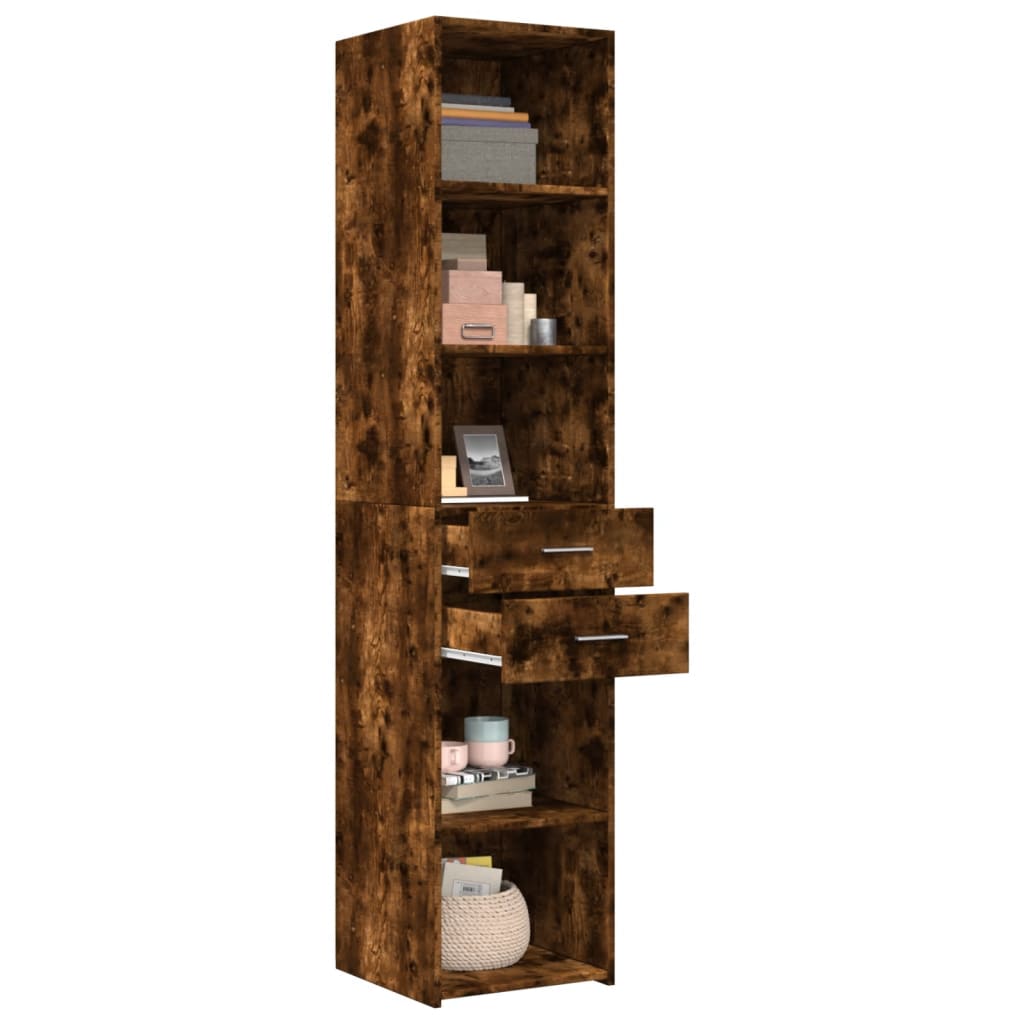 Highboard Smoked Oak 40x42,5x185 cm Engineered Wood