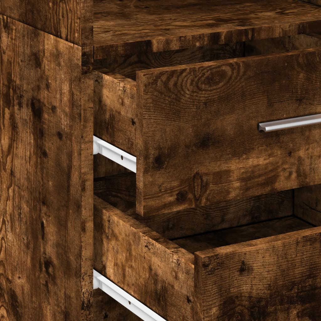 Highboard Smoked Oak 40x42,5x185 cm Engineered Wood
