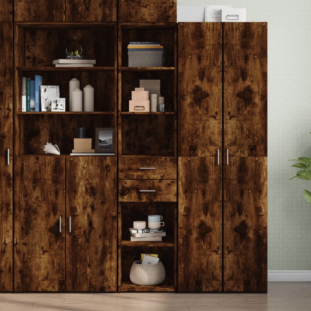 Highboard Smoked Oak 40x42,5x185 cm Engineered Wood
