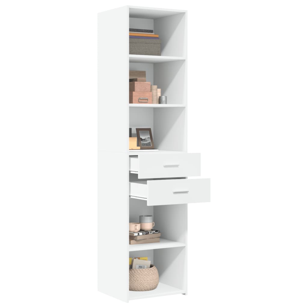 Highboard White 45x42,5x185 cm Engineered Wood