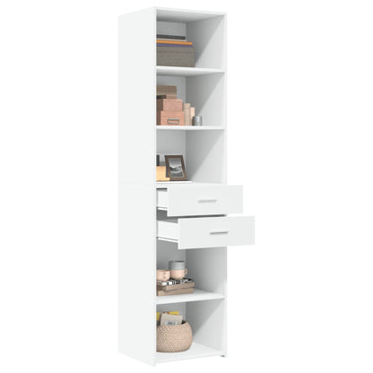 Highboard White 45x42,5x185 cm Engineered Wood