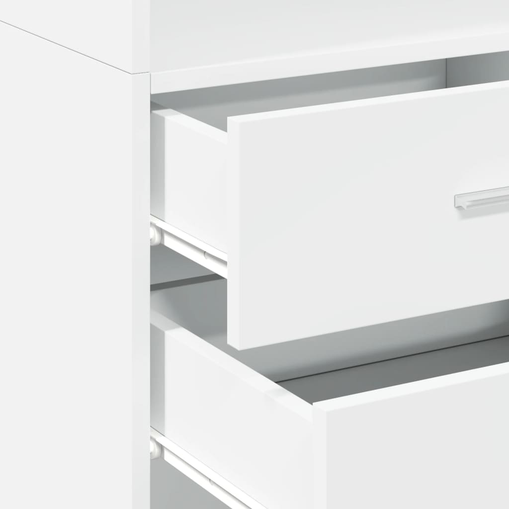 Highboard White 45x42,5x185 cm Engineered Wood