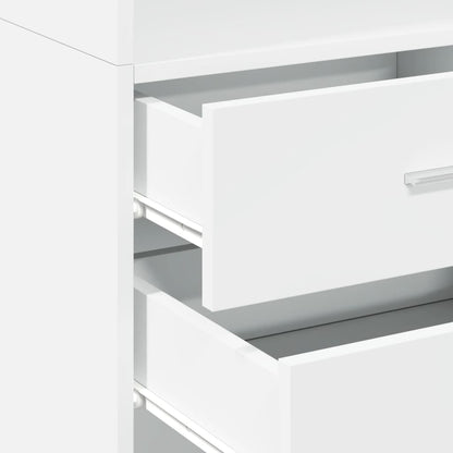 Highboard White 45x42,5x185 cm Engineered Wood