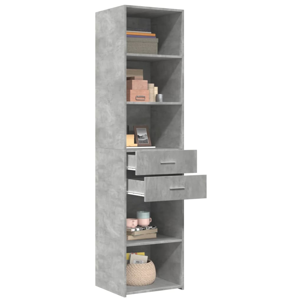 Highboard Concrete Grey 45x42,5x185 cm Engineered Wood