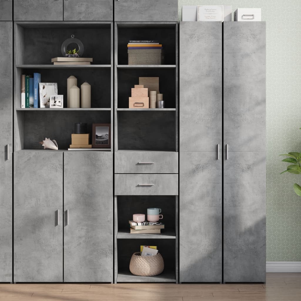 Highboard Concrete Grey 45x42,5x185 cm Engineered Wood