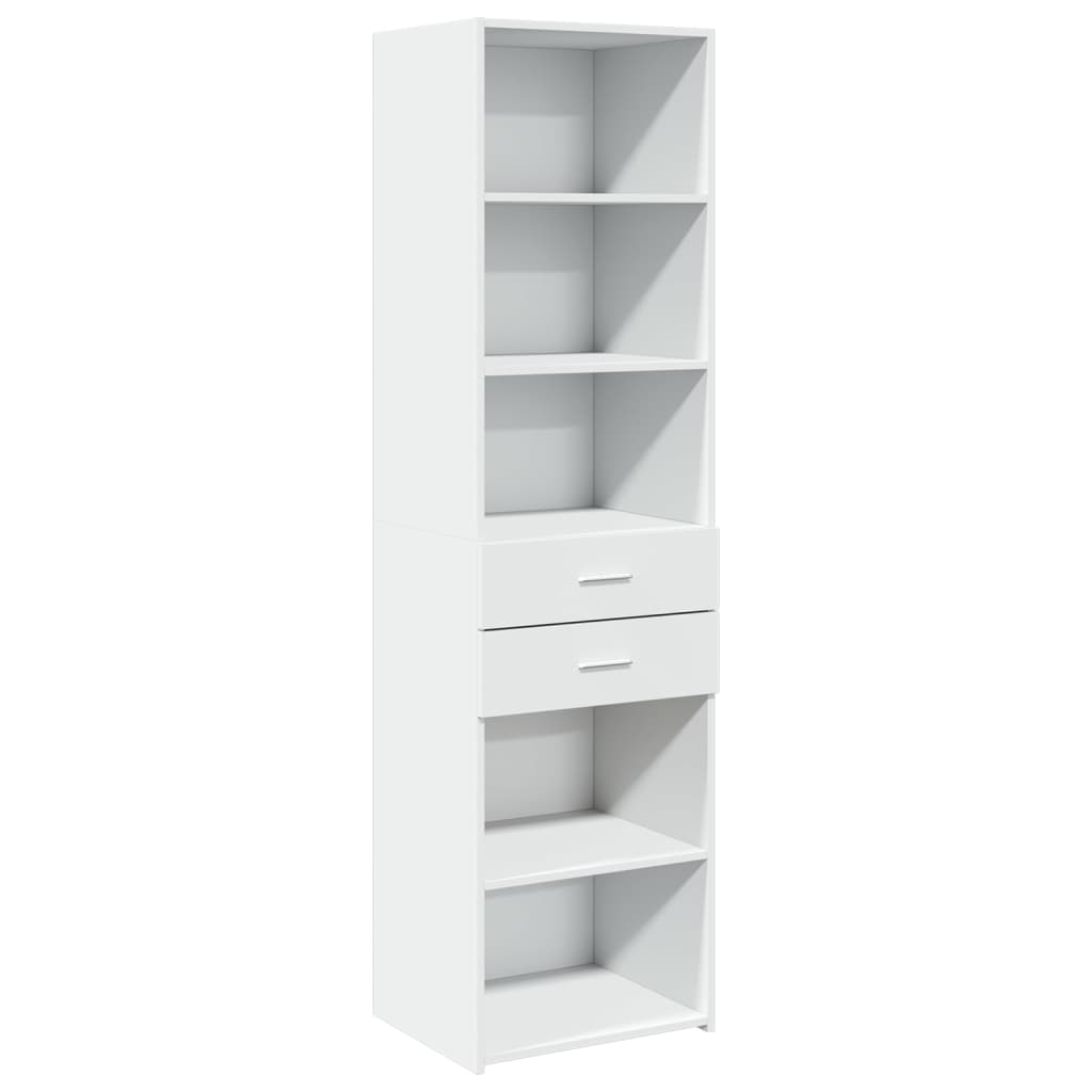 Highboard White 50x42,5x185 cm Engineered Wood