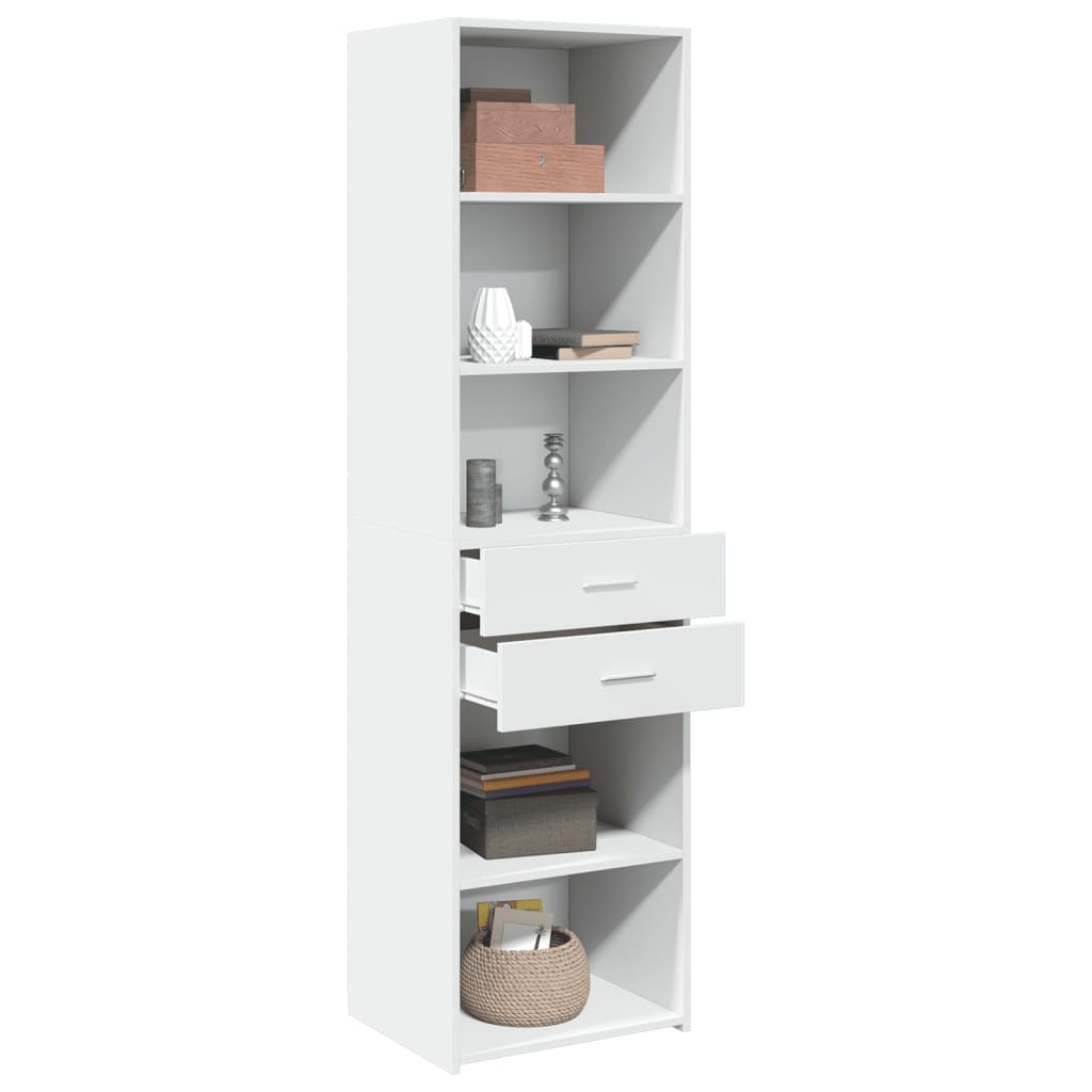 Highboard White 50x42,5x185 cm Engineered Wood