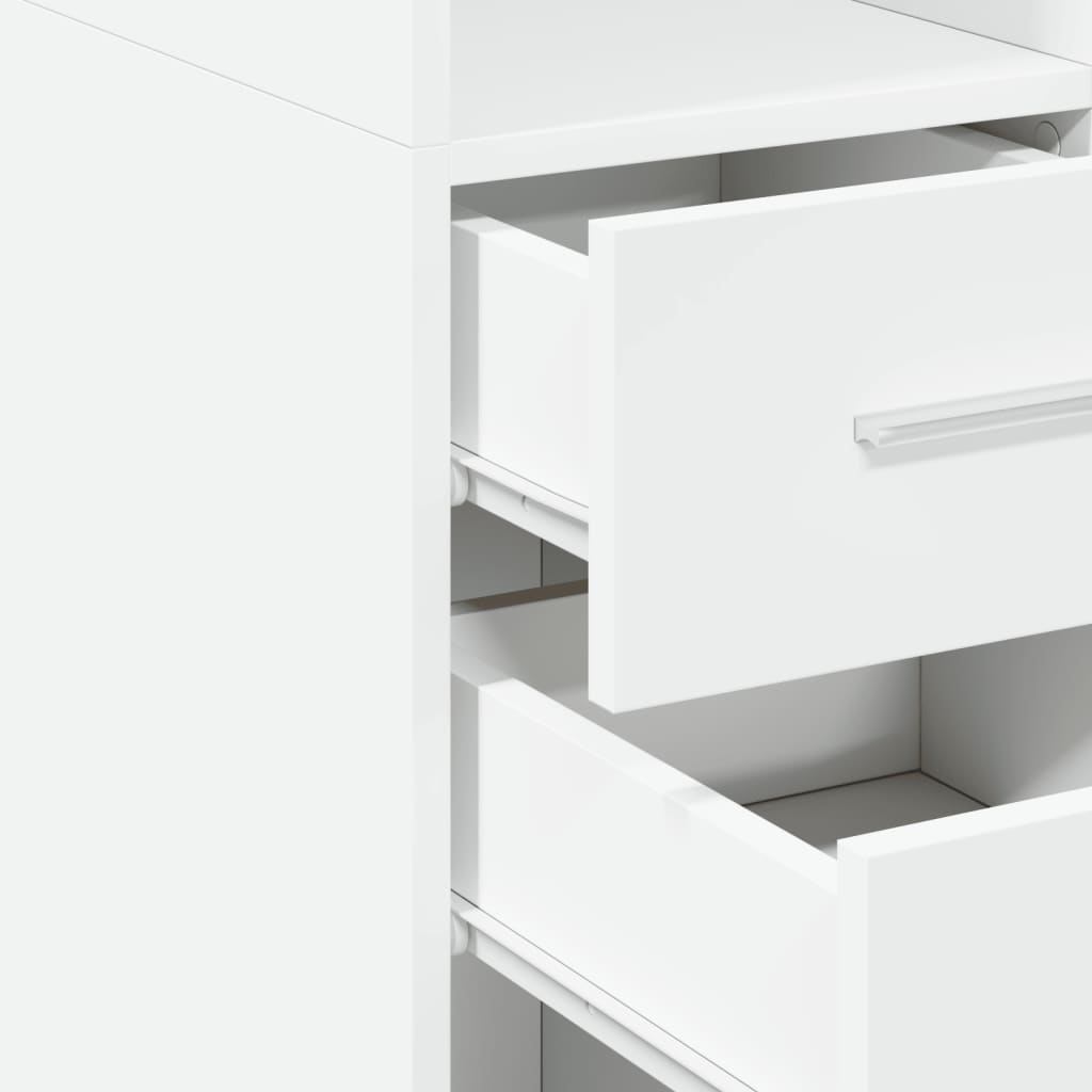 Highboard White 50x42,5x185 cm Engineered Wood