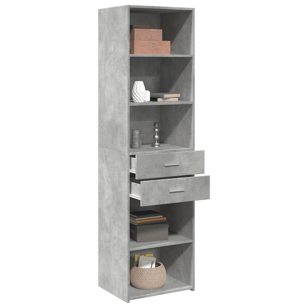 Highboard Concrete Grey 50x42,5x185 cm Engineered Wood
