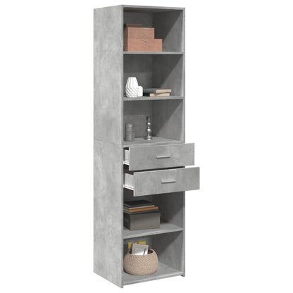 Highboard Concrete Grey 50x42,5x185 cm Engineered Wood