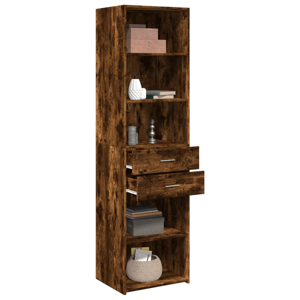 Highboard Smoked Oak 50x42.5x185 cm Engineered Wood