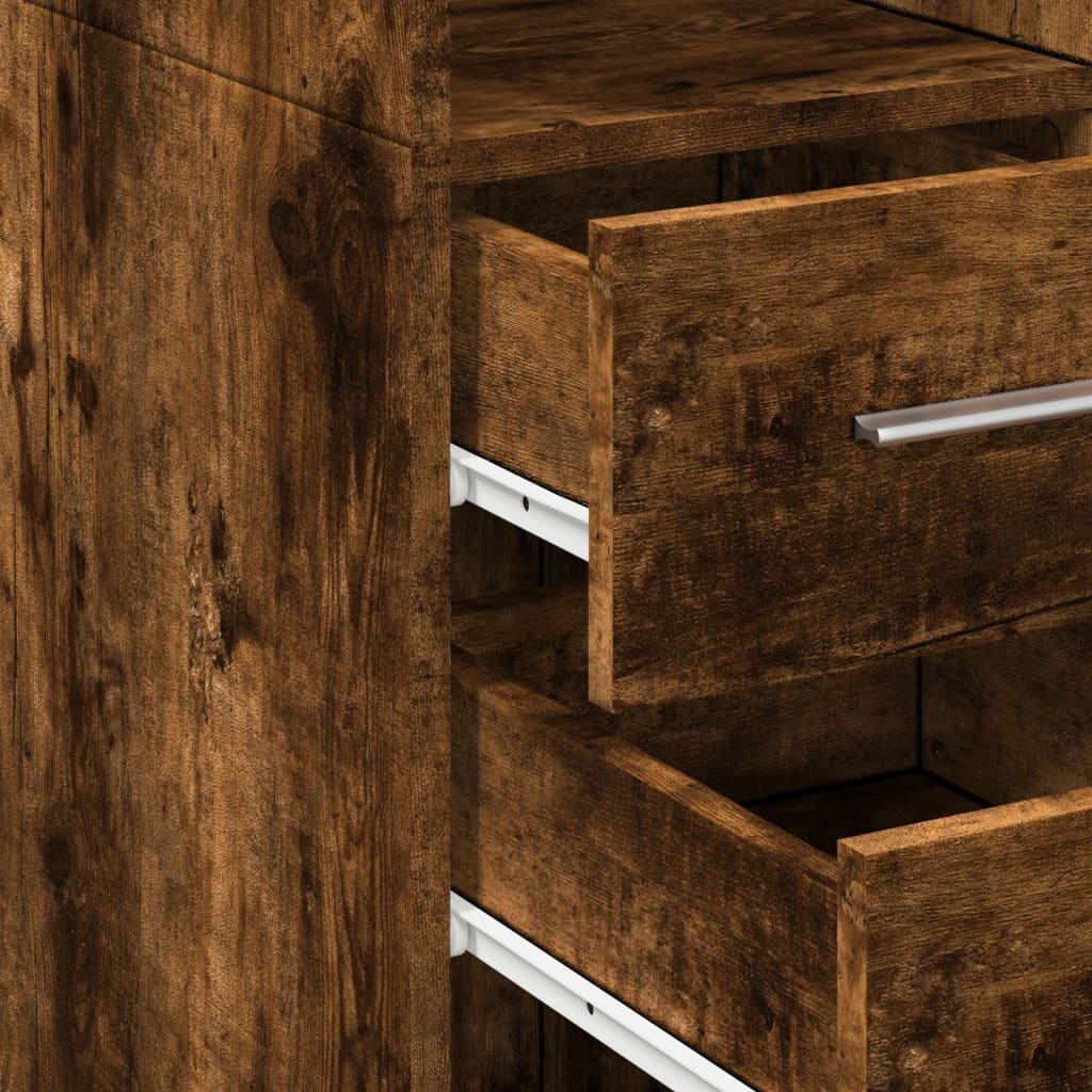 Highboard Smoked Oak 50x42.5x185 cm Engineered Wood