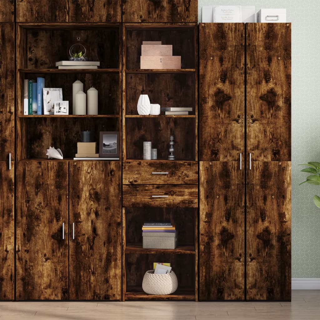 Highboard Smoked Oak 50x42,5x185 cm Engineered Wood