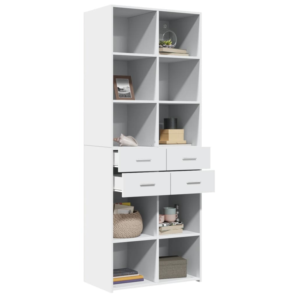 Highboard White 70x42,5x185 cm Engineered Wood
