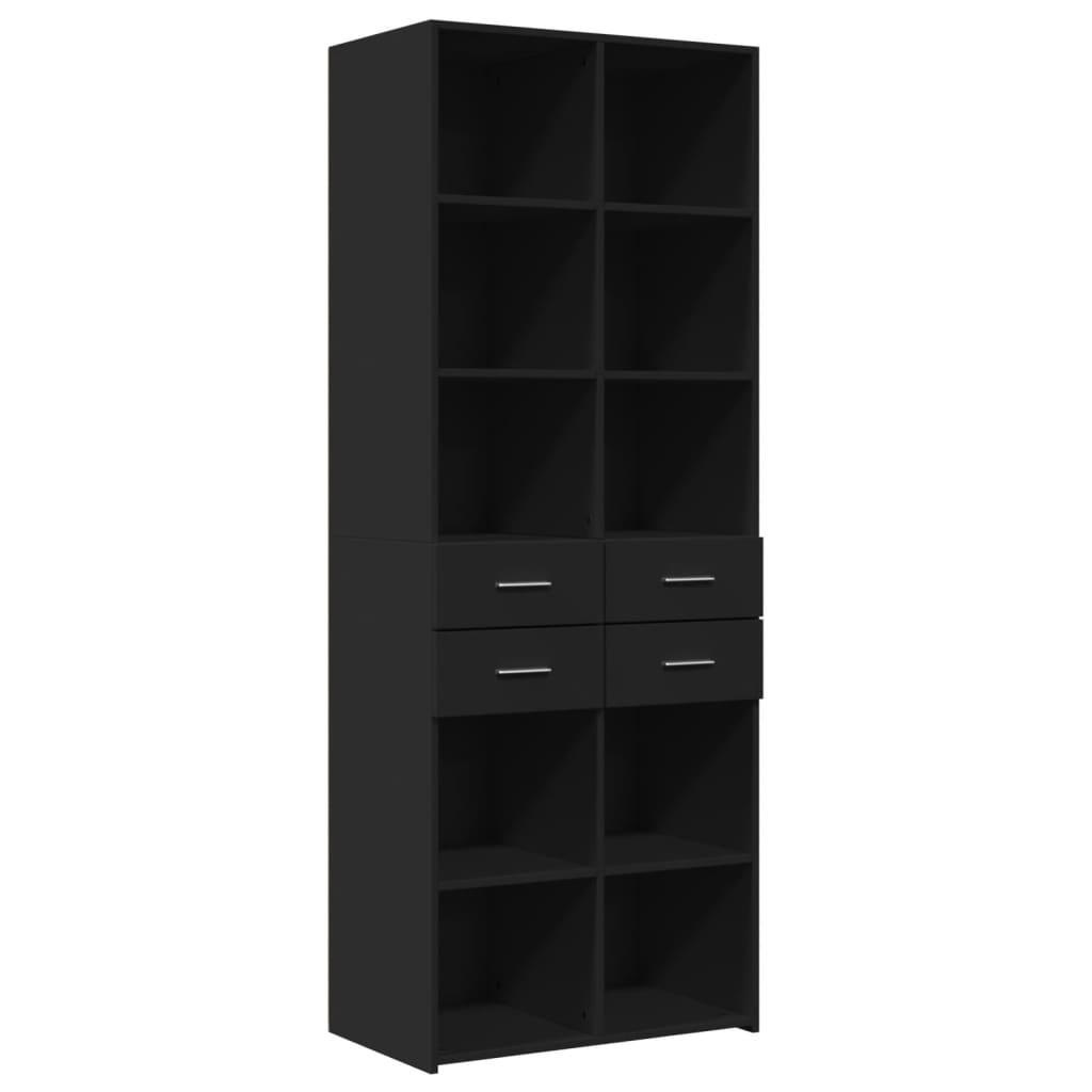 Highboard | Black | Engineered Wood | Large | Highboard | Rectangular
