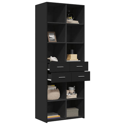Highboard Black 70x42,5x185 cm Engineered Wood