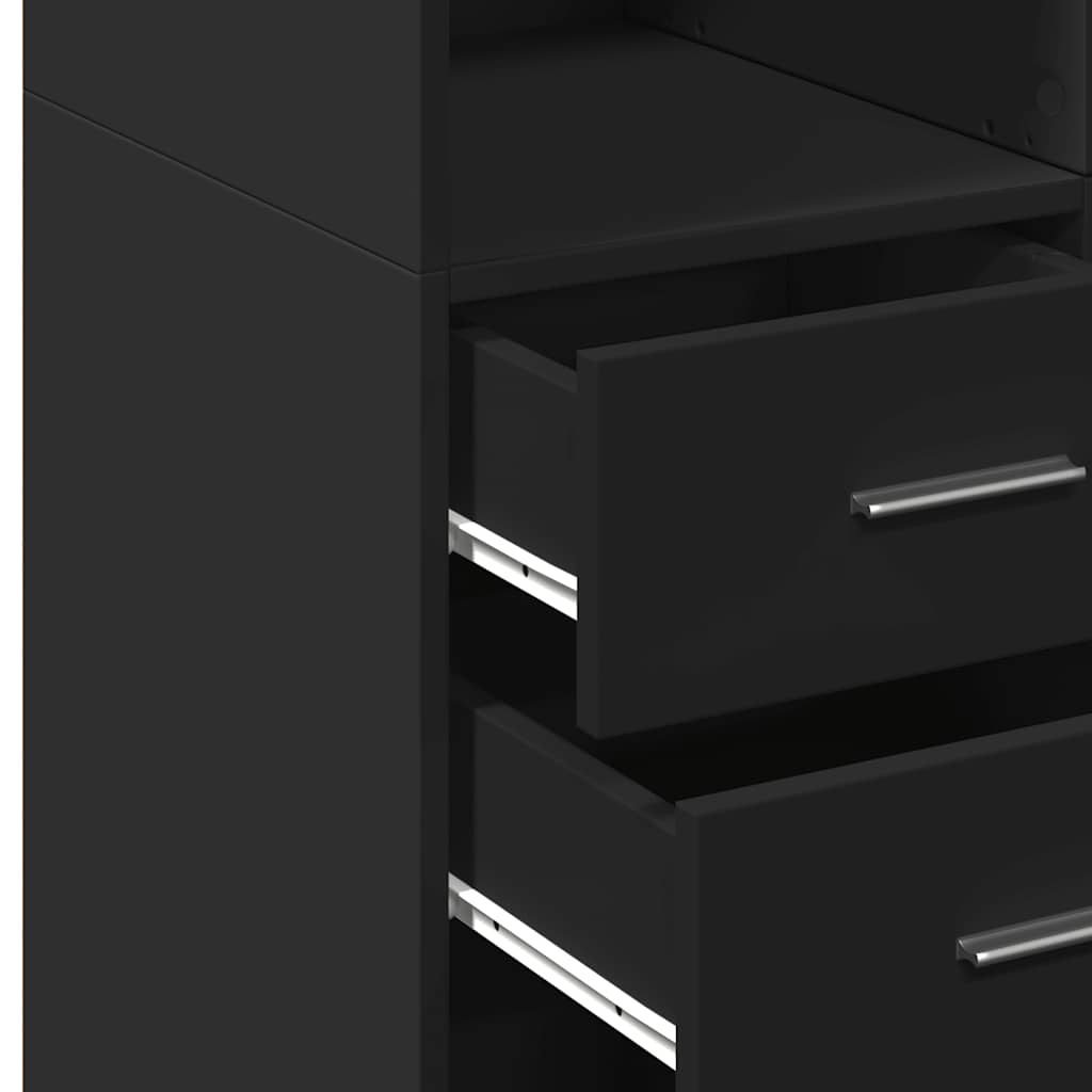 Highboard Black 70x42,5x185 cm Engineered Wood