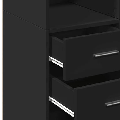 Highboard Black 70x42,5x185 cm Engineered Wood