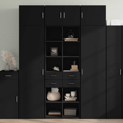 Highboard Black 70x42,5x185 cm Engineered Wood