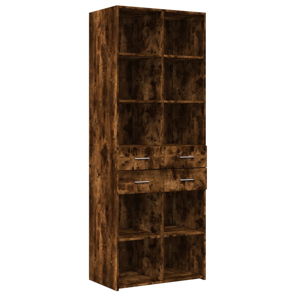 Highboard Smoked Oak 70x42,5x185 cm Engineered Wood