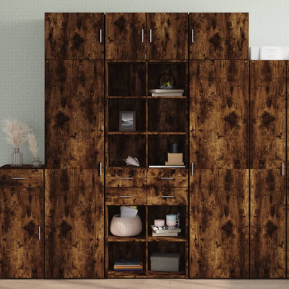 Highboard Smoked Oak 70x42,5x185 cm Engineered Wood