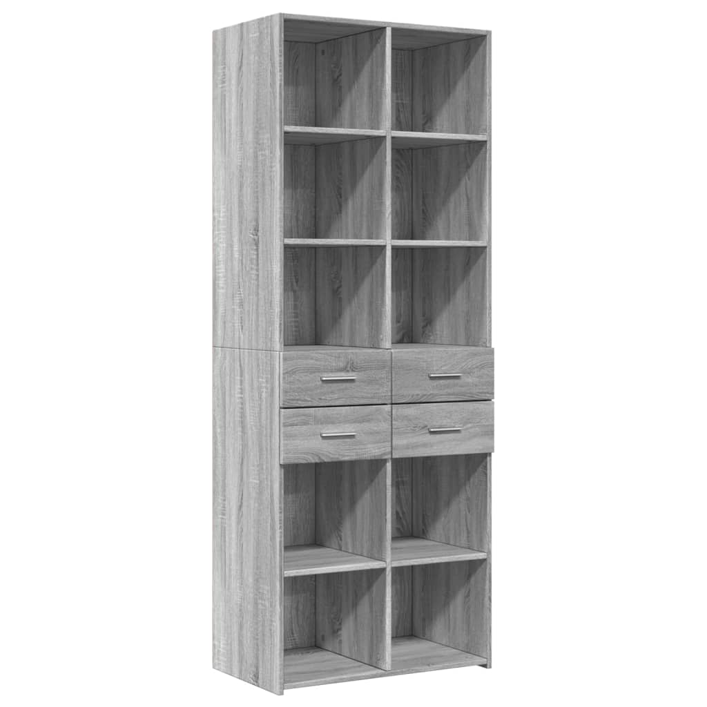Highboard Grey Sonoma 70x42,5x185 cm Engineered Wood