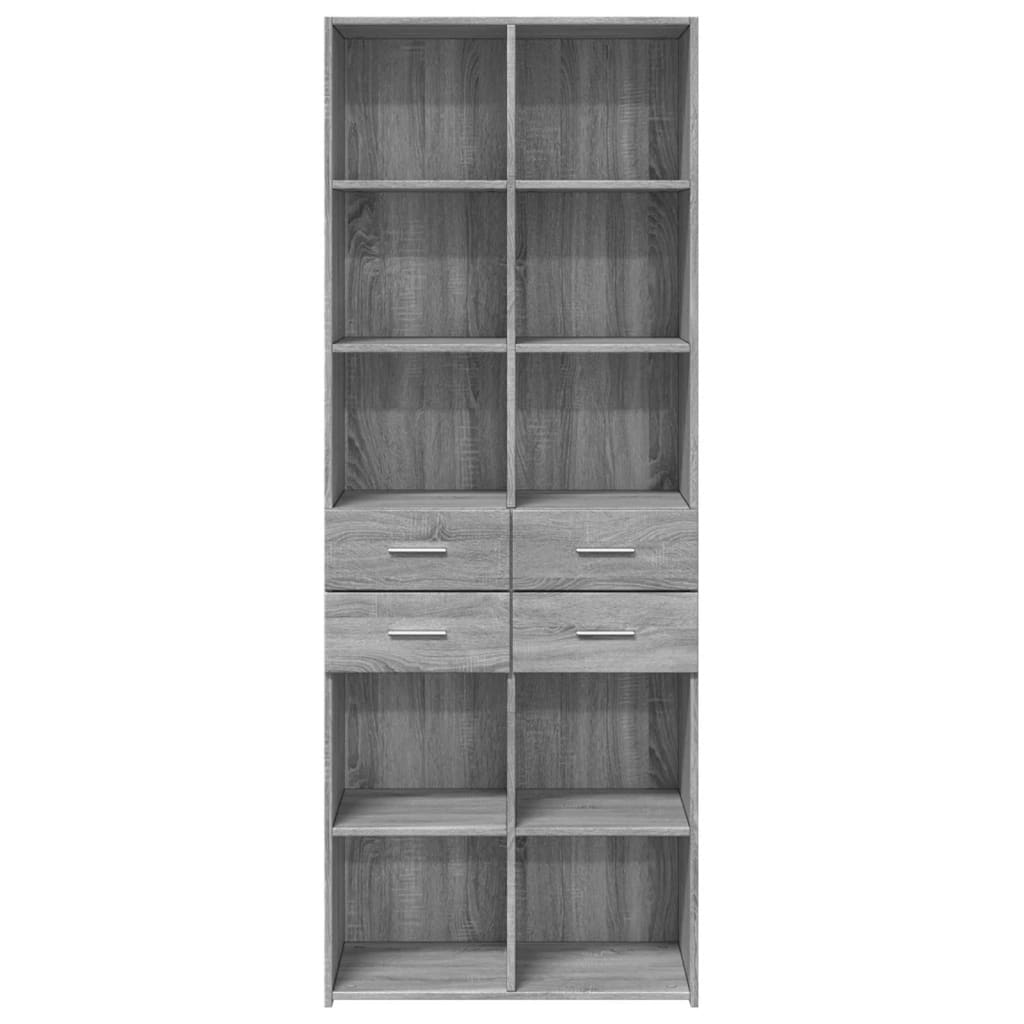 Highboard Grey Sonoma 70x42,5x185 cm Engineered Wood