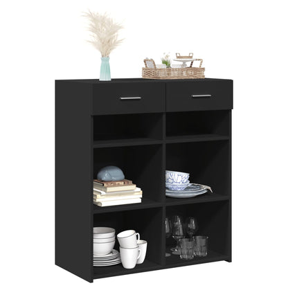 Sideboard Black 80x42,5x93 cm Engineered Wood