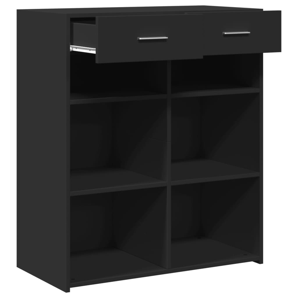 Sideboard Black 80x42,5x93 cm Engineered Wood