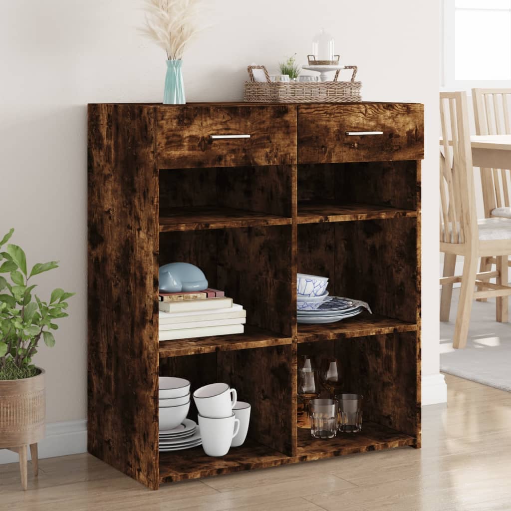 Sideboard Smoked Oak 80x42,5x93 cm Engineered Wood
