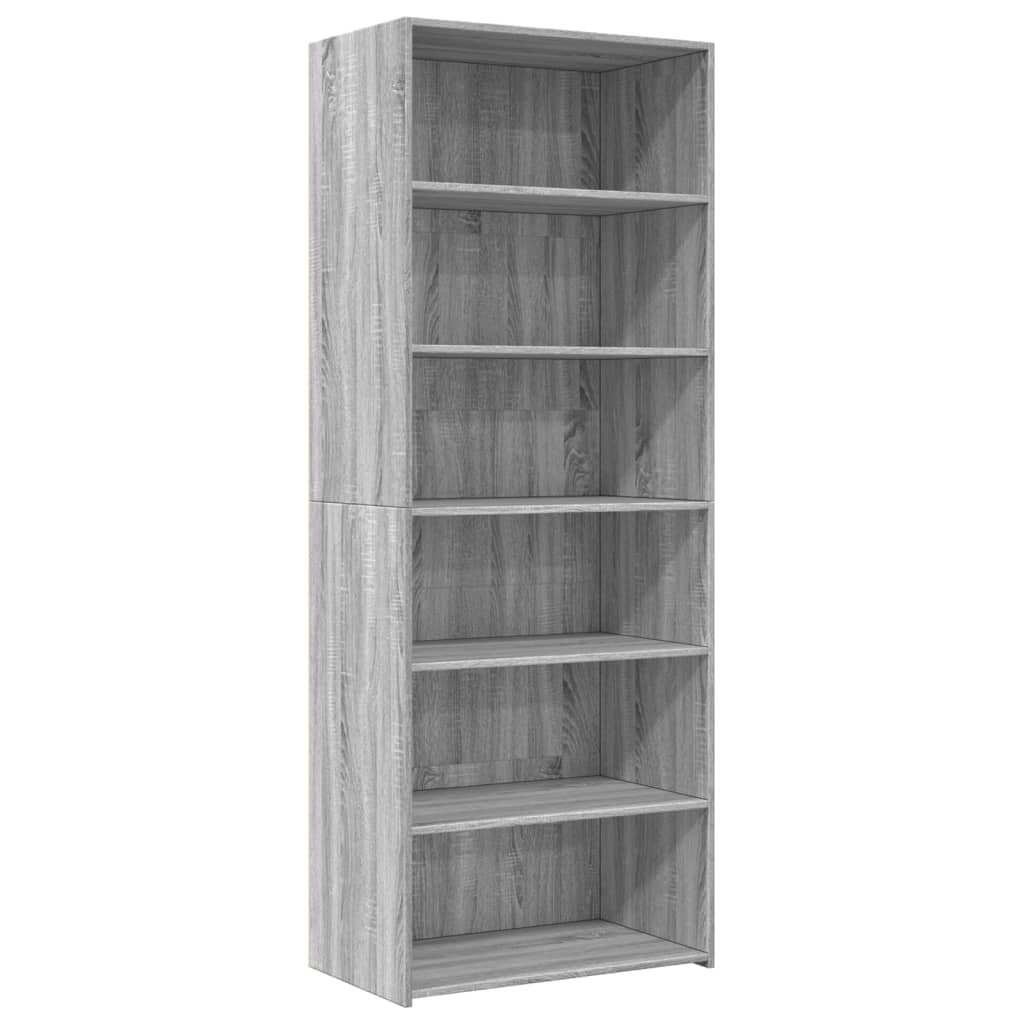 Highboard Grey Sonoma 70x41x185 cm Engineered Wood