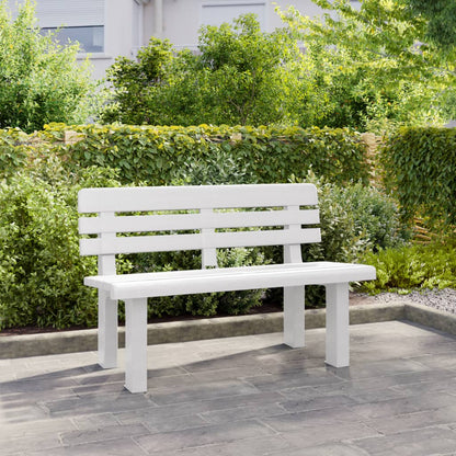 Garden Bench | White | Polypropylene | 2-seater | Durable | Garden Bench