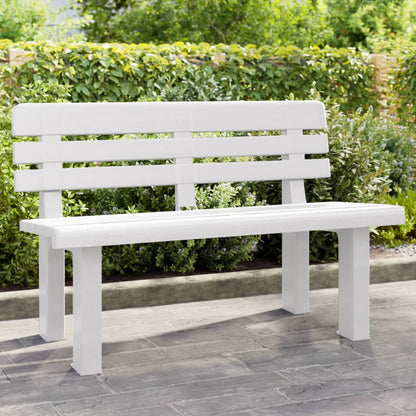 Garden Bench | White | Polypropylene | 2-seater | Durable | Garden Bench