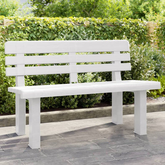 Garden Bench | White | Polypropylene | 2-seater | Durable | Garden Bench
