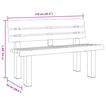 Garden Bench | Green | Polypropylene | 110 x 52 x 71 cm |  Durable
