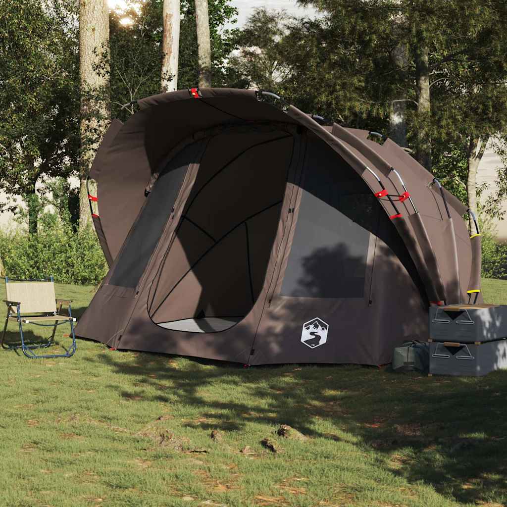Fishing Tent 5-Person Brown Waterproof