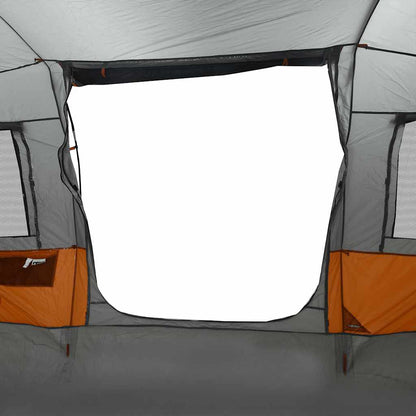 Camping Tent Tunnel 4-Person Grey and Orange Waterproof