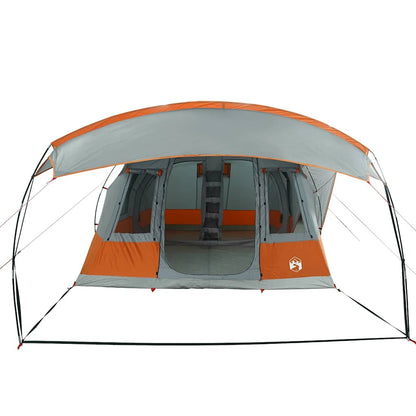 Camping Tent Tunnel 5-Person Grey and Orange Waterproof