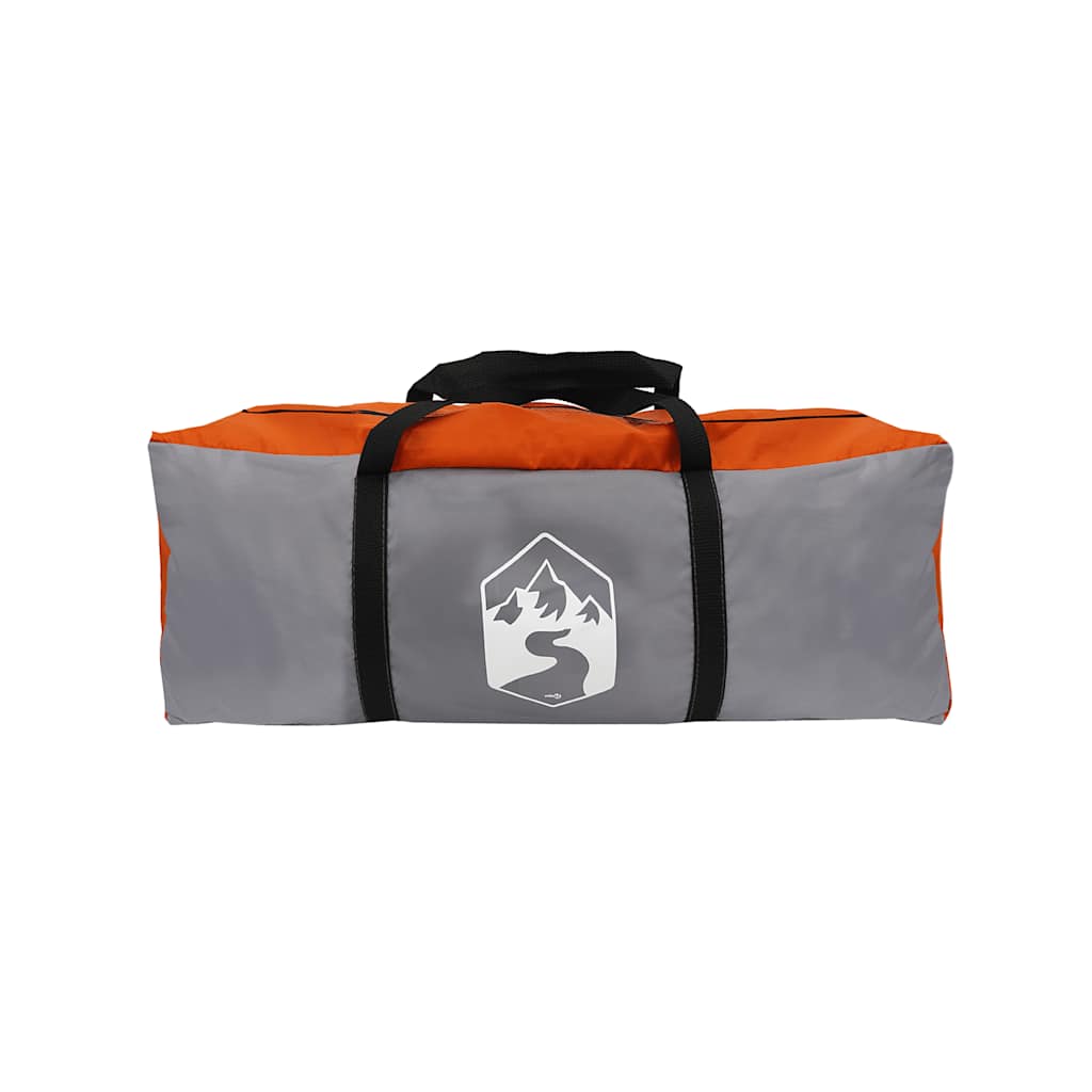 Camping Tent Tunnel 5-Person Grey and Orange Waterproof