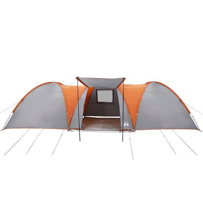 Family Tent Dome 8-Person Grey and Orange Waterproof