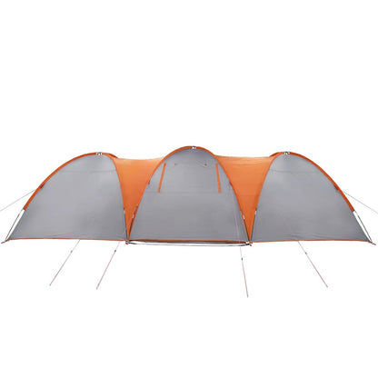 Family Tent Dome 8-Person Grey and Orange Waterproof
