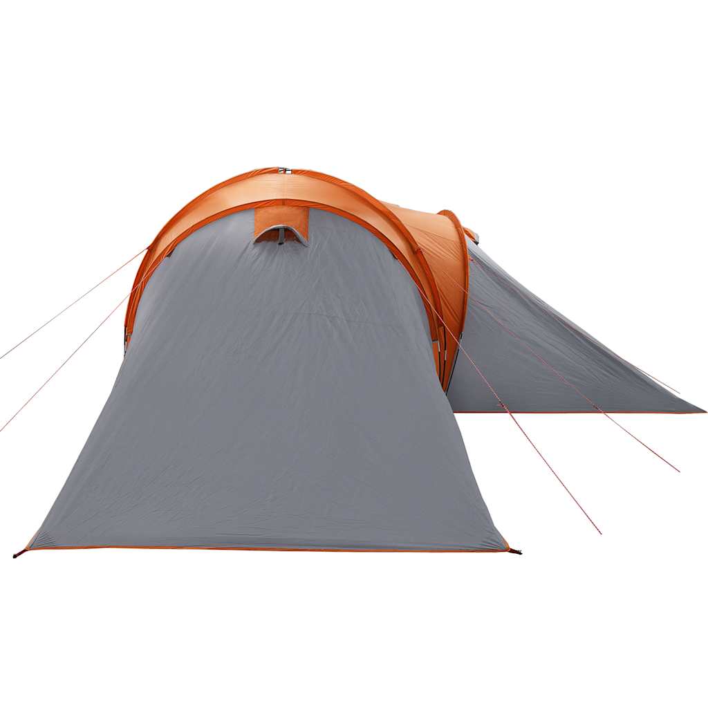 Family Tent Dome 6-Person Grey and Orange Waterproof