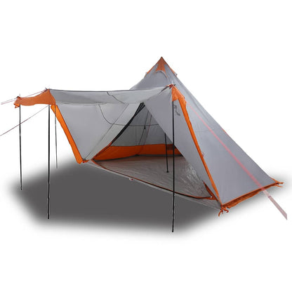Family Tent Tipi 8-Person Grey and Orange Waterproof