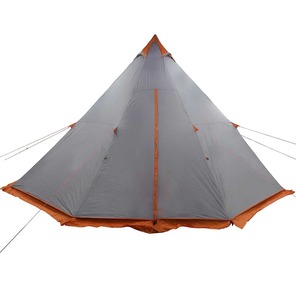 Family Tent Tipi 8-Person Grey and Orange Waterproof