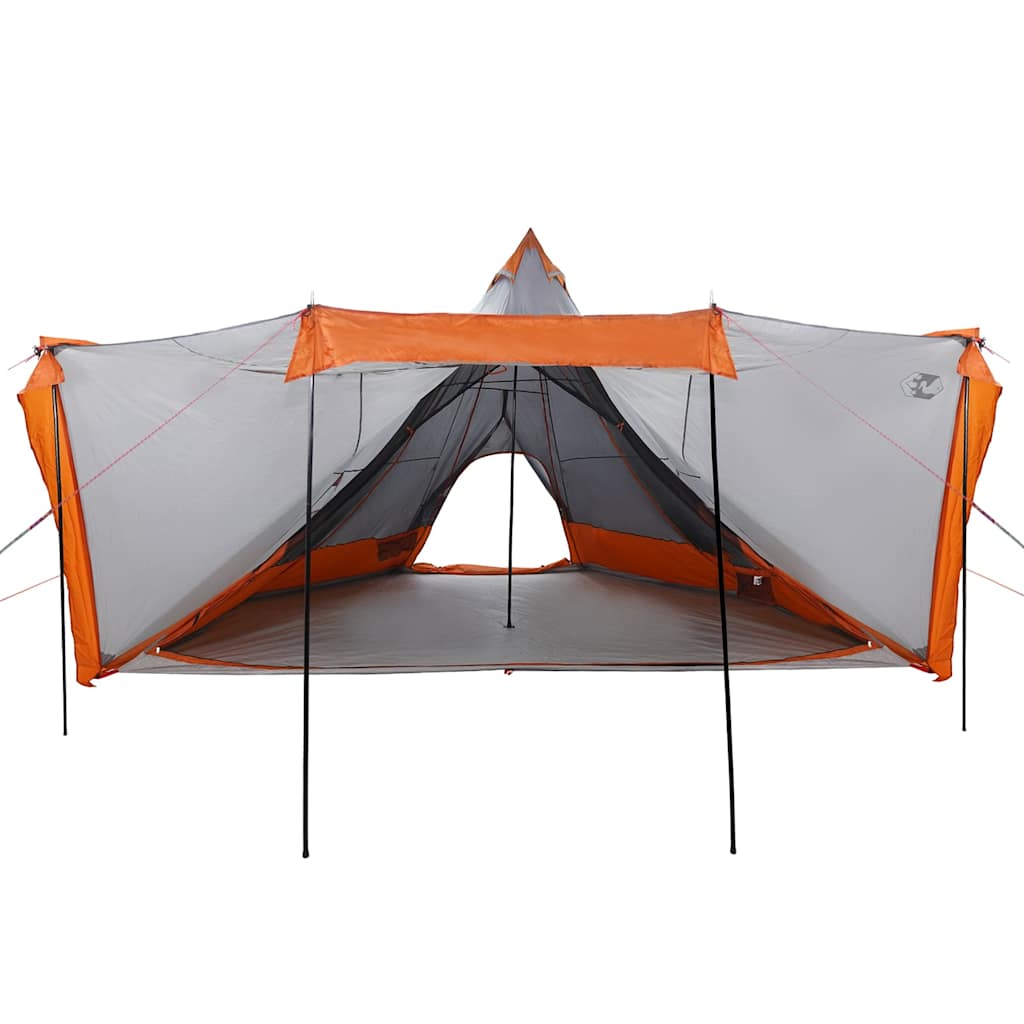 Family Tent Tipi 8-Person Grey and Orange Waterproof