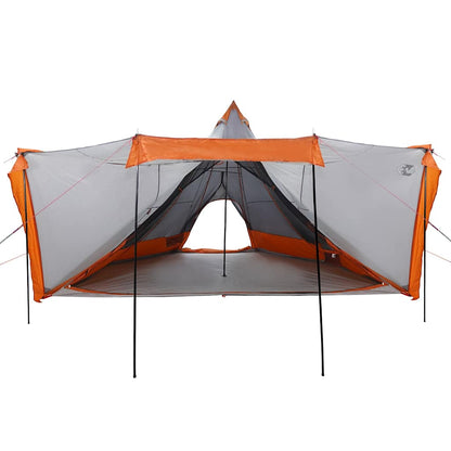 Family Tent Tipi 8-Person Grey and Orange Waterproof